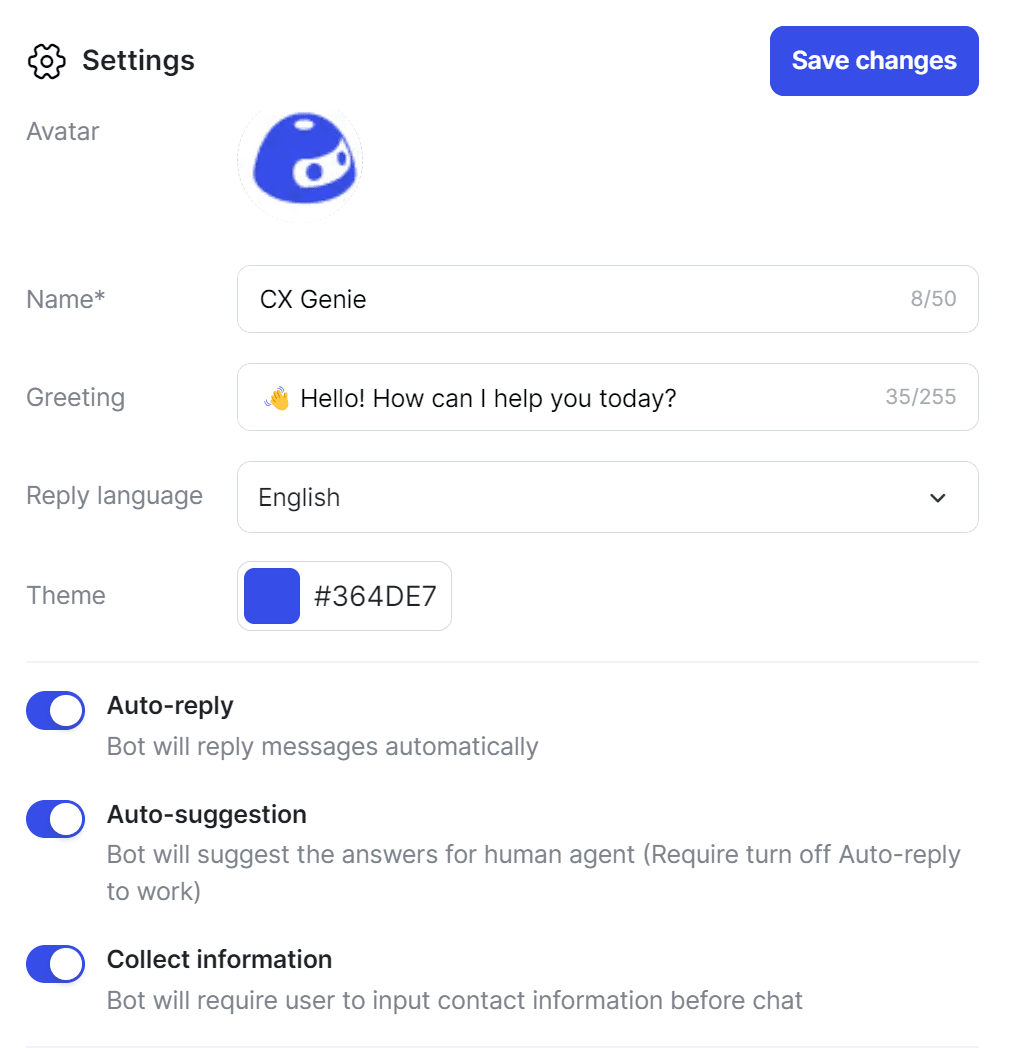 bot-settings-cxgenie-tutorials